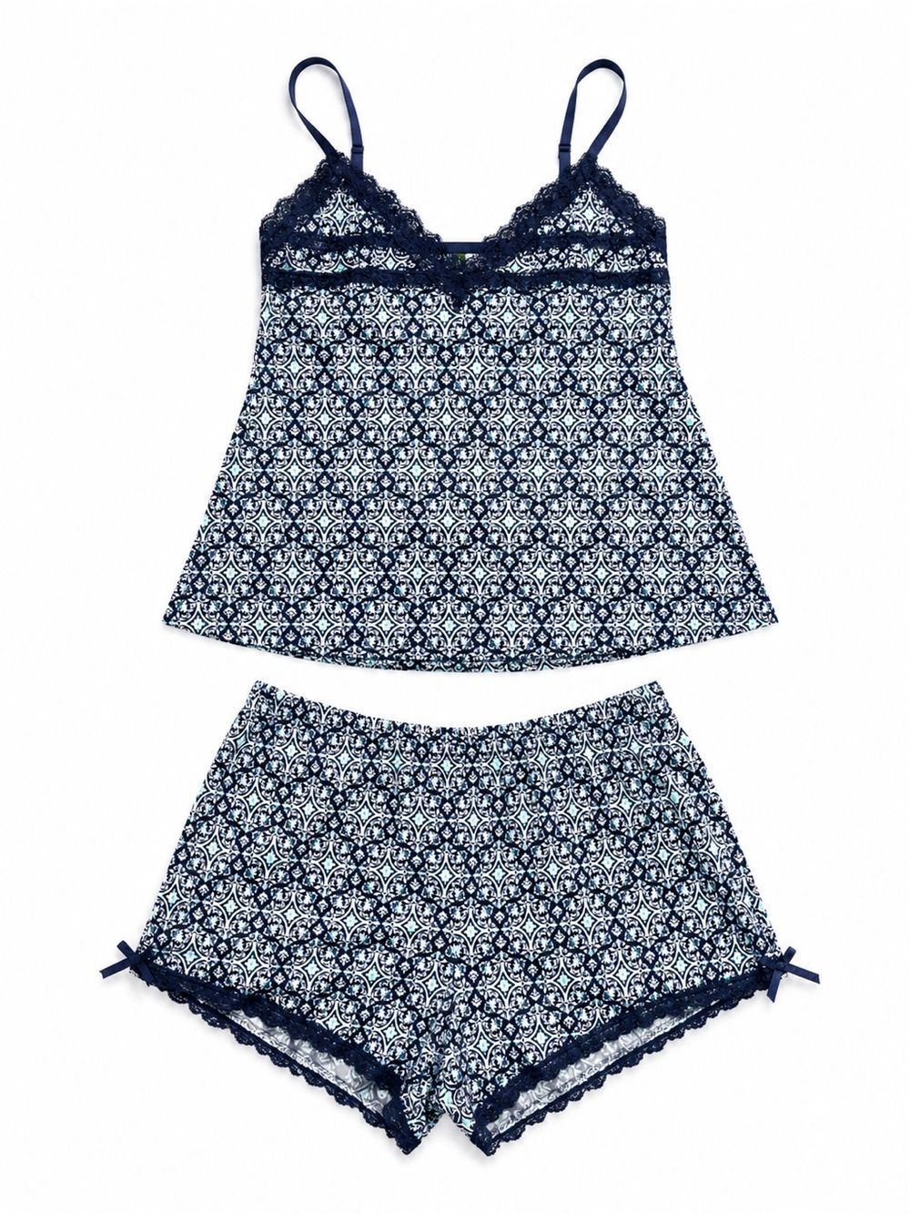 Laura Ashley 2-Piece Pajama Set | Women’s M | Lace Trim Cami & Shorts